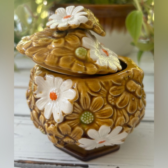 1970s Vintage Amber Daisy Bowl - Picture 7 of 13